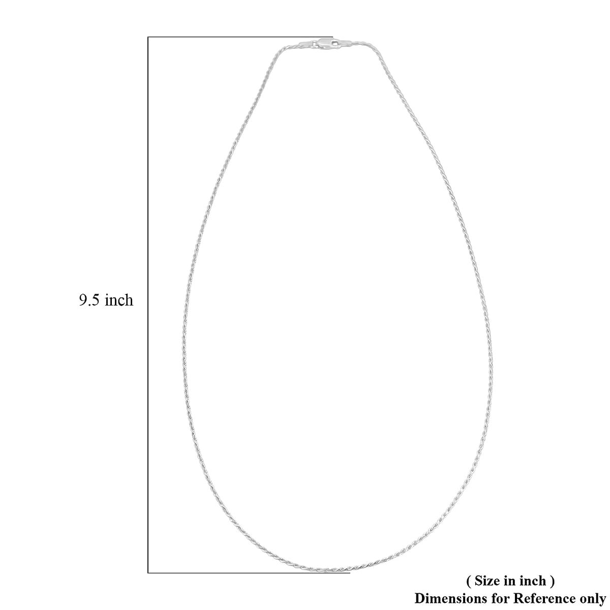 Rope Chain Necklace in Sterling Silver 4.4 Grams 22 Inches image number 6