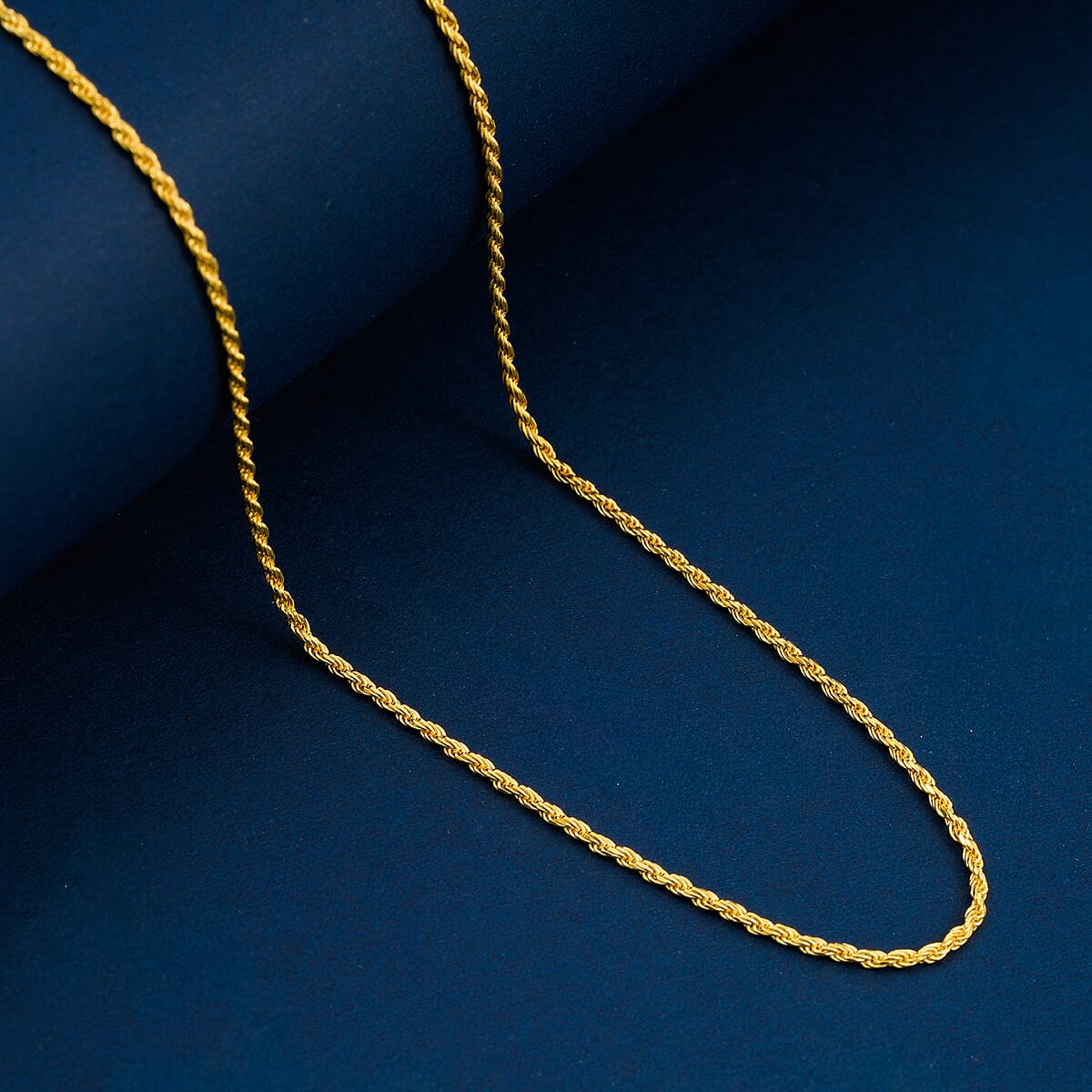 Rope Chain Necklace in 14K Yellow Gold Over Sterling Silver 4.4 Grams 22 Inches image number 1