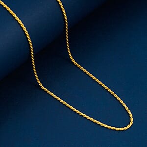 Rope Chain Necklace in 14K Yellow Gold Over Sterling Silver 4.4 Grams 22 Inches