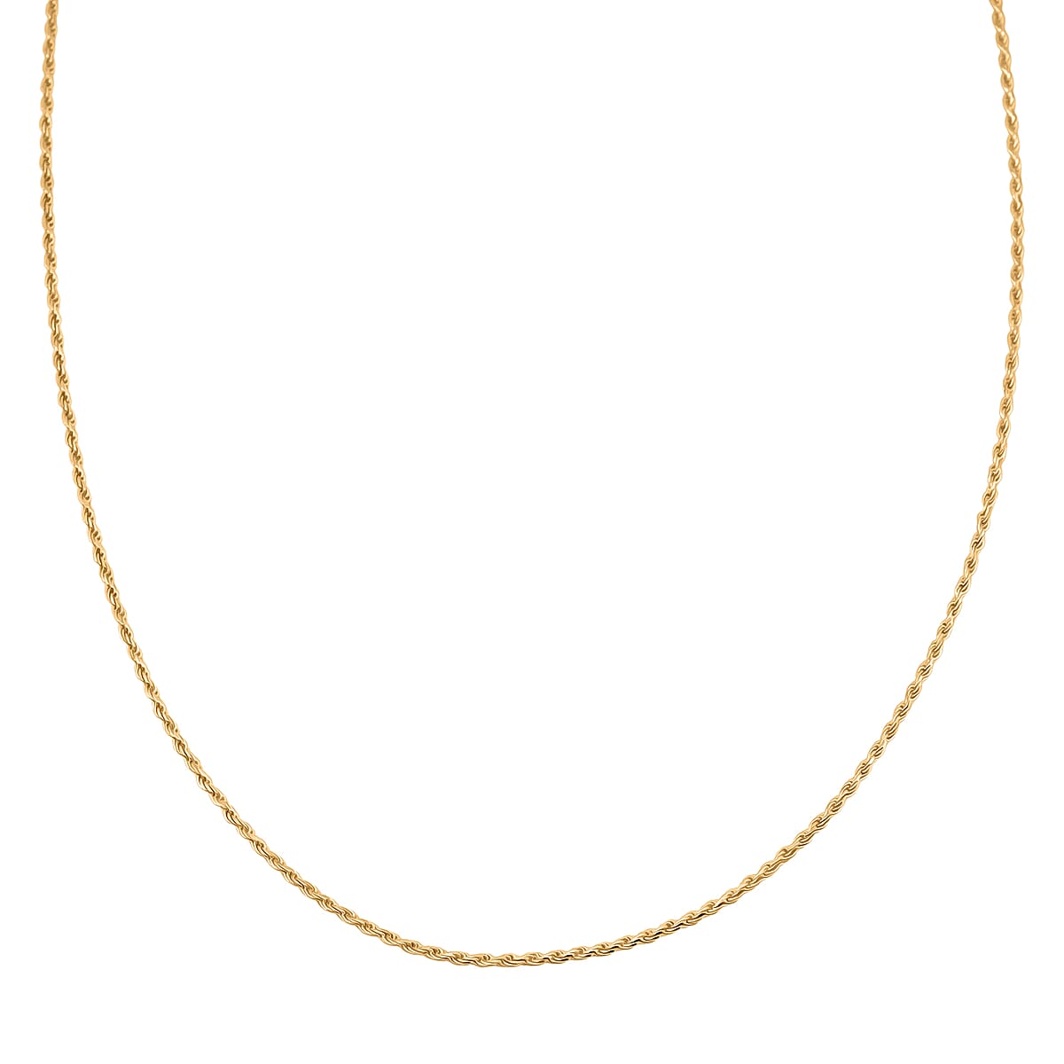 Rope Chain Necklace in 14K Yellow Gold Over Sterling Silver 4.4 Grams 22 Inches image number 3