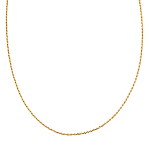 Rope Chain Necklace in 14K Yellow Gold Over Sterling Silver 4.4 Grams 22 Inches