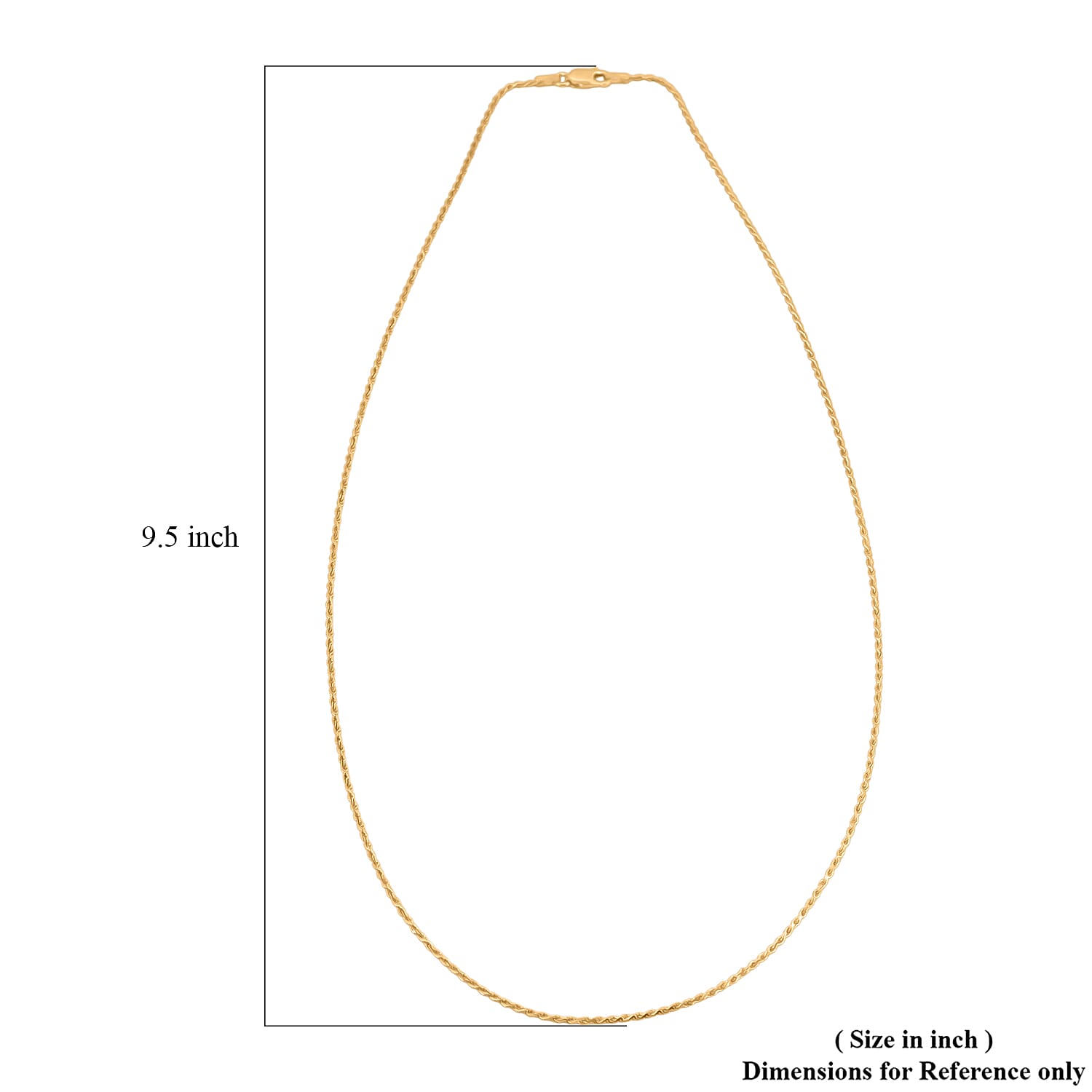 Rope Chain Necklace in 14K Yellow Gold Over Sterling Silver 4.4 Grams 22 Inches