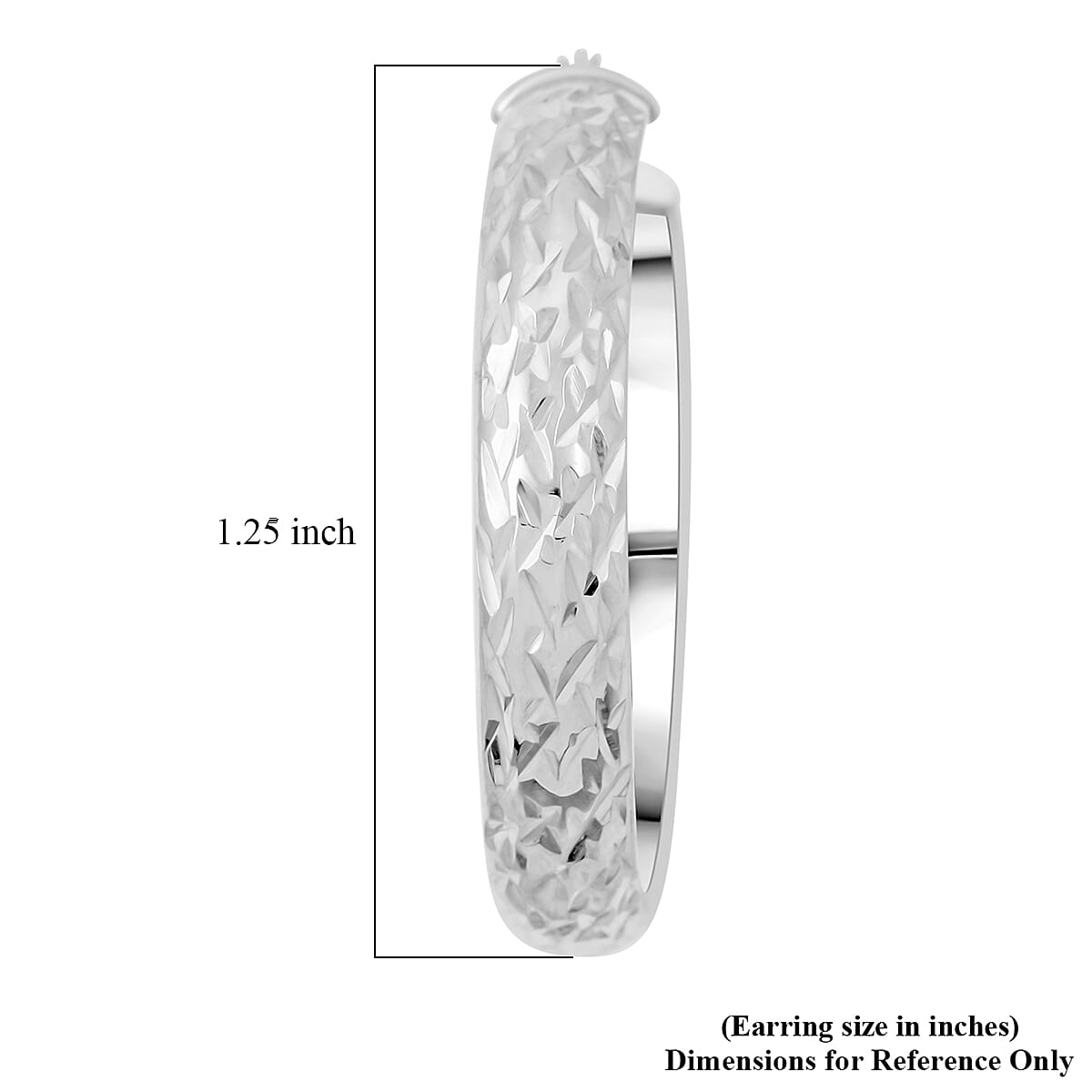 Textured Hoop Earrings in Sterling Silver (4 g)