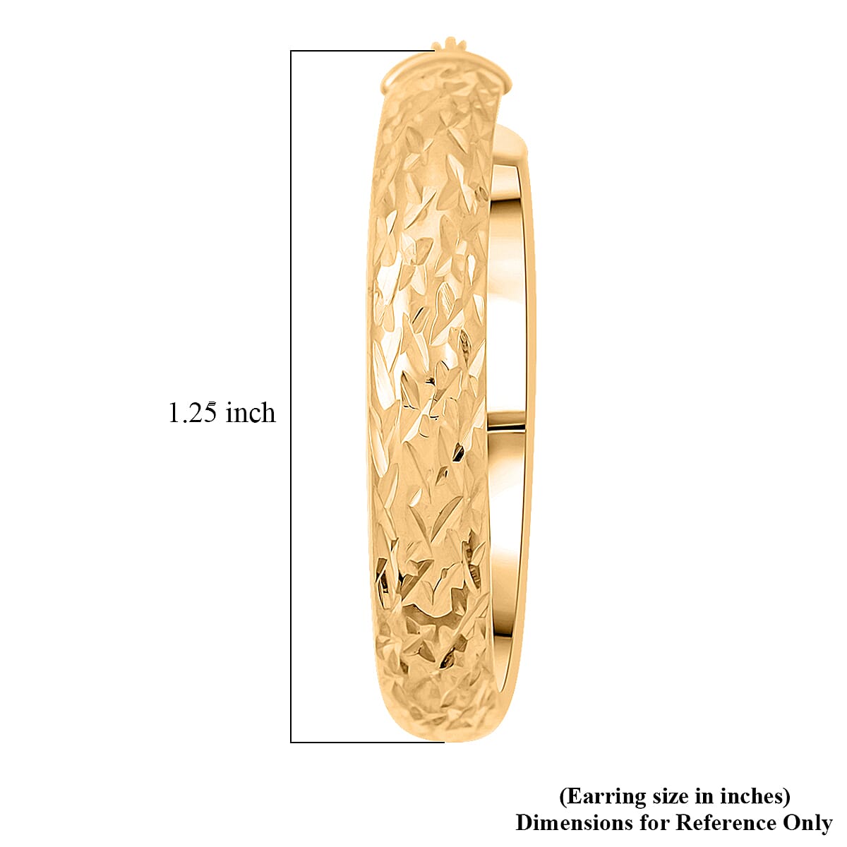 Textured Hoop Earrings in 14K Yellow Gold Over Sterling Silver 4 Grams image number 5