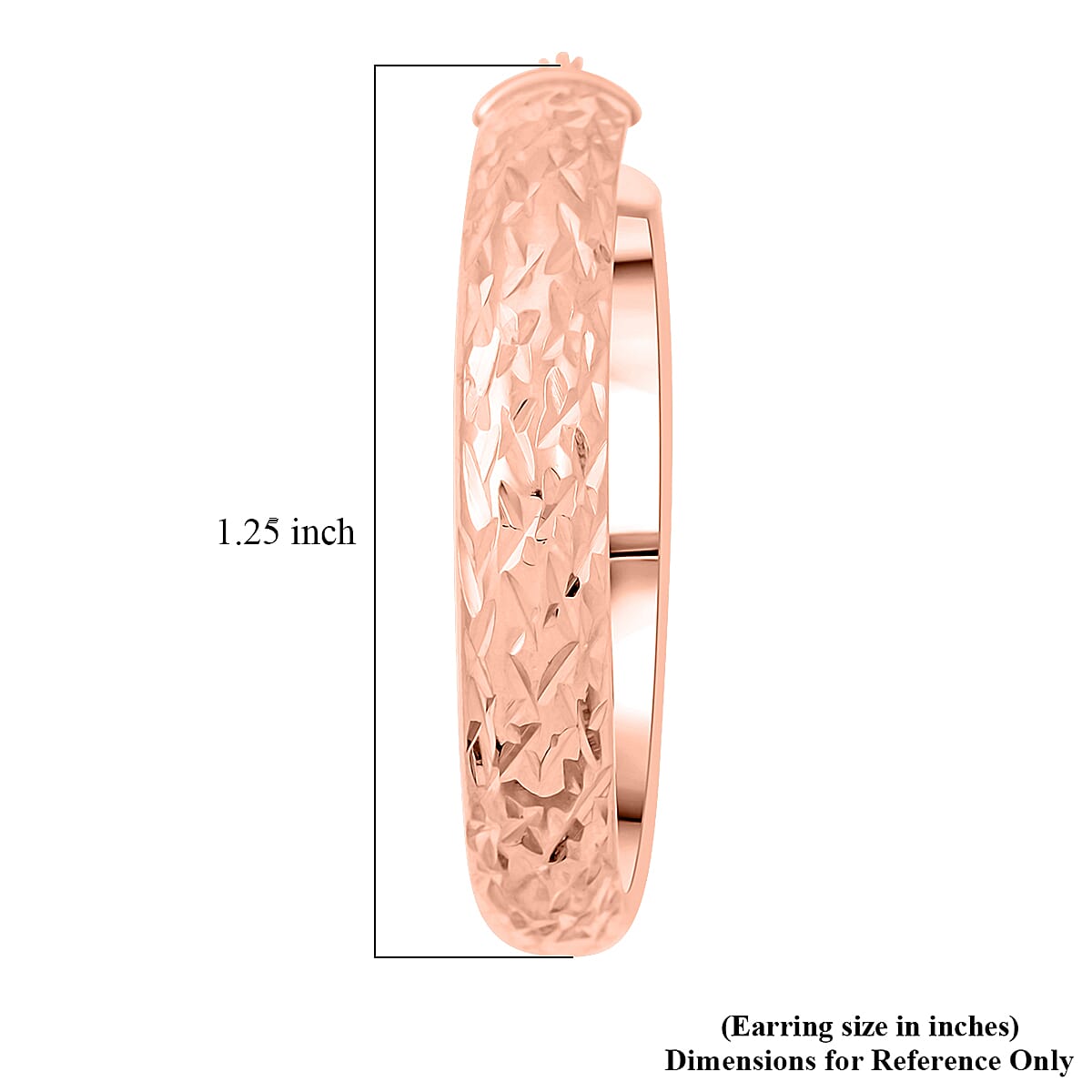 Textured Hoop Earrings in 14K Rose Gold Over Sterling Silver 4 Grams