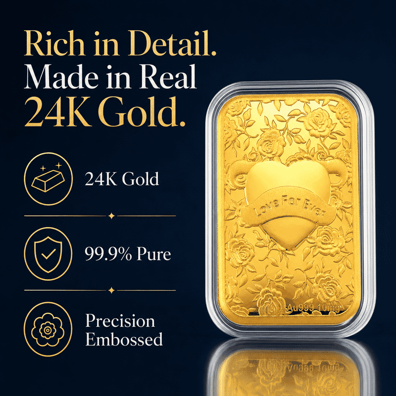 Doorbuster Heart Love 24k Gold Embossed Sheet 10mg
