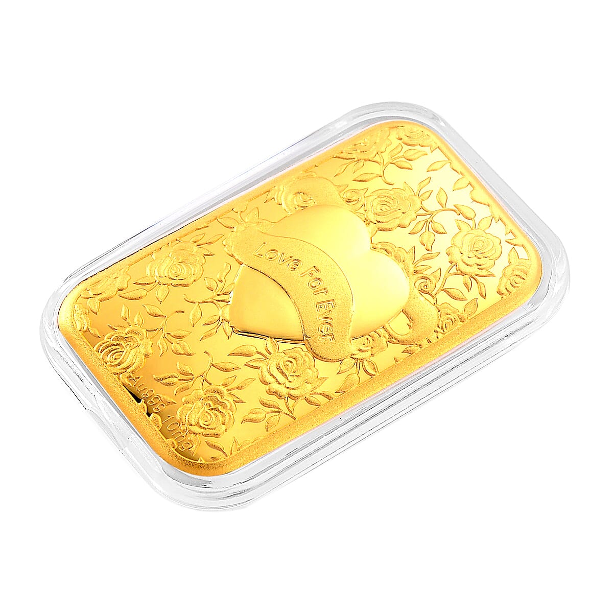 24K Gold Valentine Heart &ndash; Love Forever Embossed Sheet (31 &times; 45.5mm) 10mg image number 2