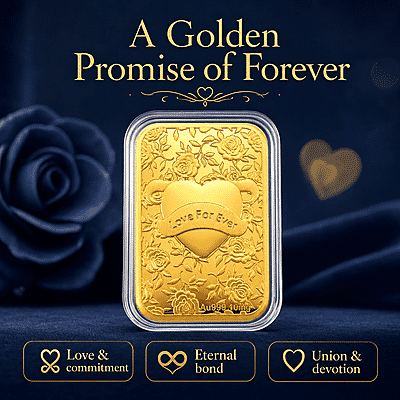 24K Gold Heart – Love Forever Embossed Sheet (31 × 45.5mm) 10mg - Product card gallery slide 3 (10178428731705)