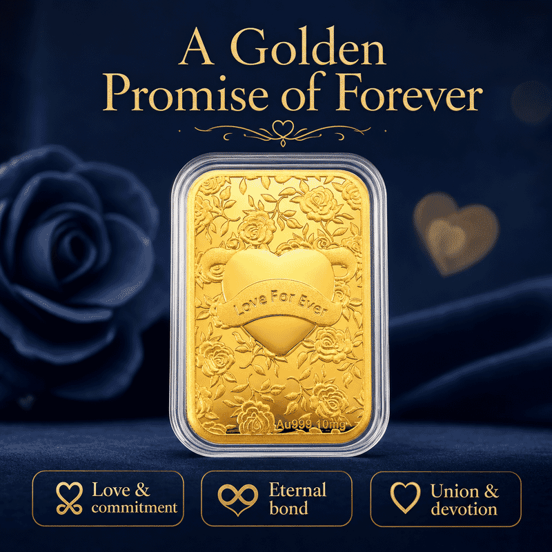 Doorbuster Heart Love 24k Gold Embossed Sheet 10mg