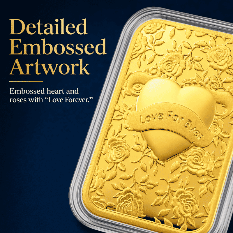 Doorbuster Heart Love 24k Gold Embossed Sheet 10mg