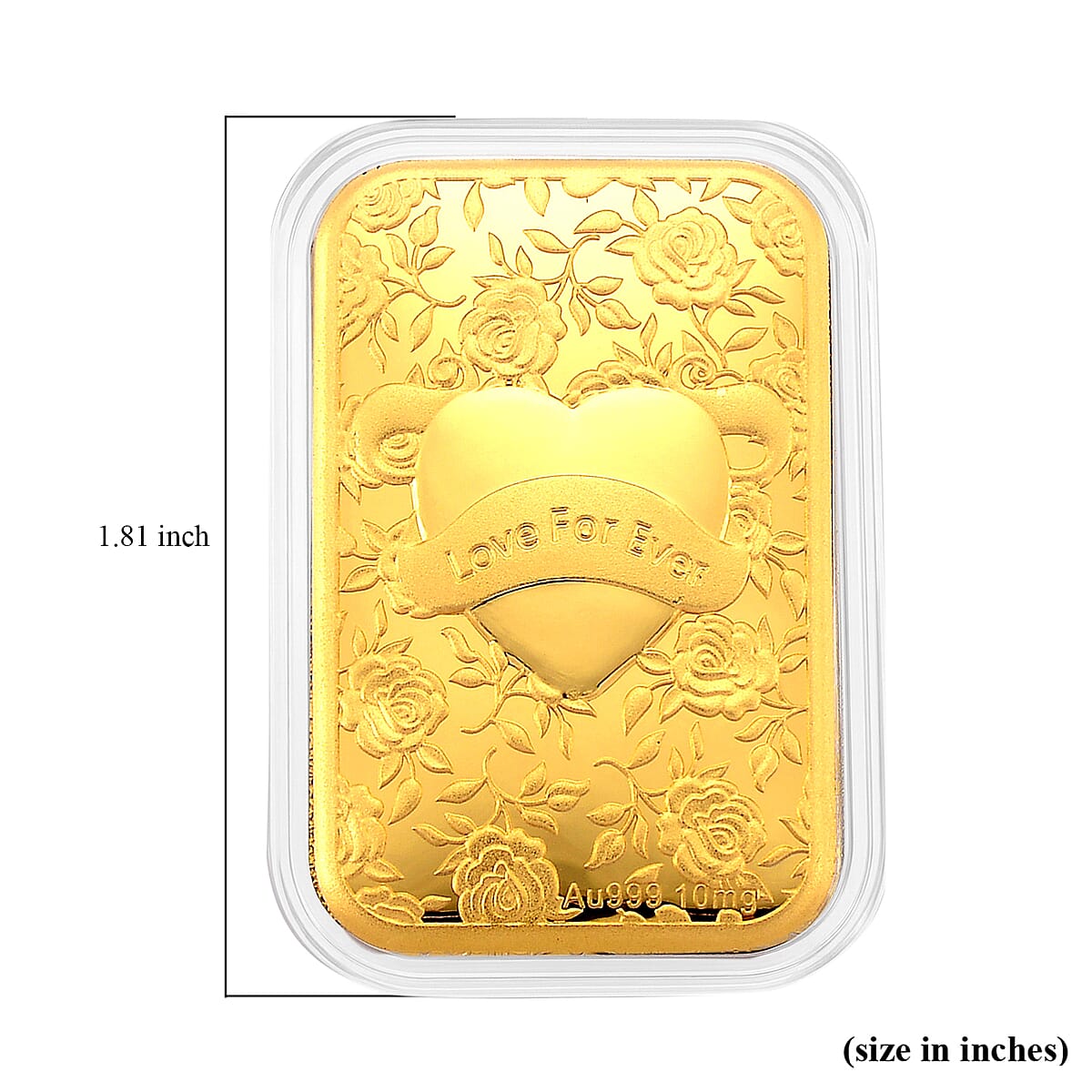 24K Gold Valentine Heart &ndash; Love Forever Embossed Sheet (31 &times; 45.5mm) 10mg image number 4