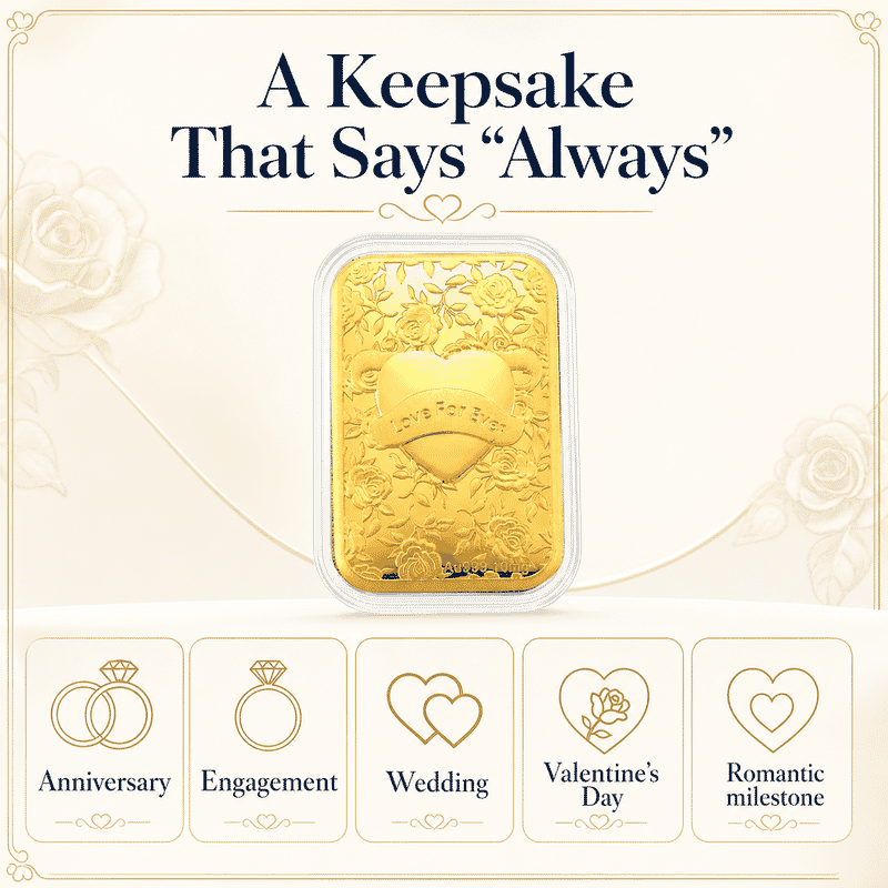 Doorbuster Heart Love 24k Gold Embossed Sheet 10mg