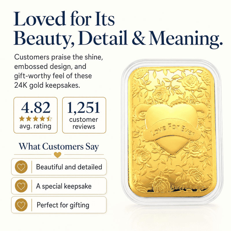 Doorbuster Heart Love 24k Gold Embossed Sheet 10mg