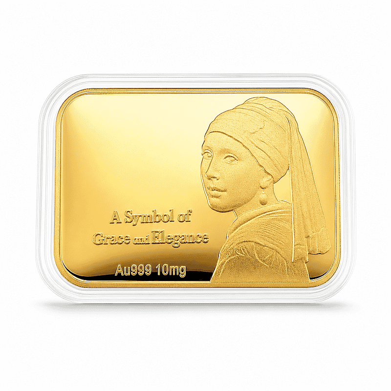 24K Gold A Symbol of Grace and Elegance Embossed Sheet 31x45.5mm 10mg