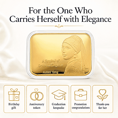 24K Gold A Symbol of Grace and Elegance Embossed Sheet 31x45.5mm 10mg