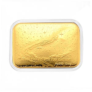24K Golden Nebula Waves - Born Among the Stars Embossed Sheet 31x45.5mm 10mg