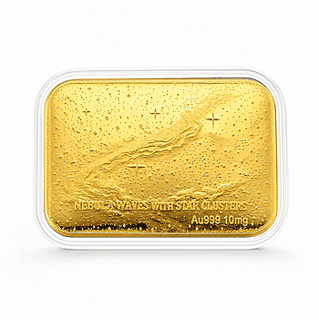 24K Golden Nebula Waves - Born Among the Stars Embossed Sheet 31x45.5mm 10mg - Product card gallery slide 1 (10178428764473)