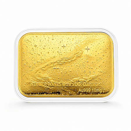 24K Golden Nebula Waves - Born Among the Stars Embossed Sheet 31x45.5mm 10mg - Product card gallery slide 1 (10178428764473)