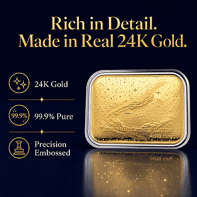 24K Golden Nebula Waves - Born Among the Stars Embossed Sheet 31x45.5mm 10mg - Product card gallery slide 2 (10178428764473)