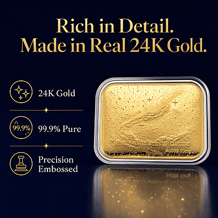 24K Golden Nebula Waves - Born Among the Stars Embossed Sheet 31x45.5mm 10mg - Product card gallery slide 2 (10178428764473)