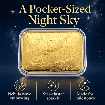 24K Golden Nebula Waves - Born Among the Stars Embossed Sheet 31x45.5mm 10mg - Product card gallery slide 3 (10178428764473)