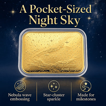 24K Golden Nebula Waves - Born Among the Stars Embossed Sheet 31x45.5mm 10mg - Product card gallery slide 3 (10178428764473)