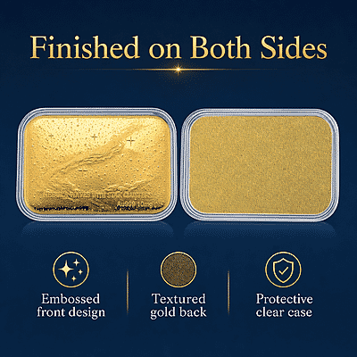 24K Golden Nebula Waves - Born Among the Stars Embossed Sheet 31x45.5mm 10mg
