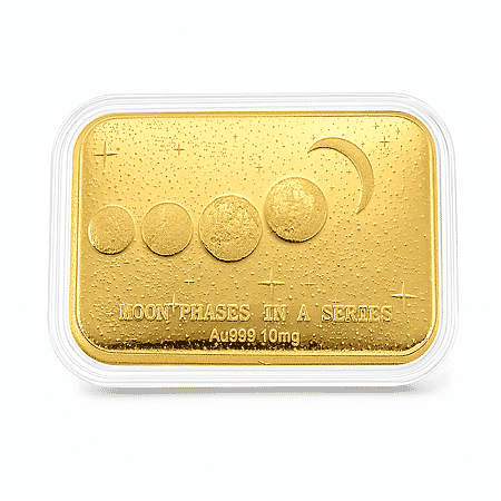 24K Golden Moon Phases, A Symbol of Life’s Journey Embossed Sheet 10mg - Product card gallery slide 1 (10178429059385)