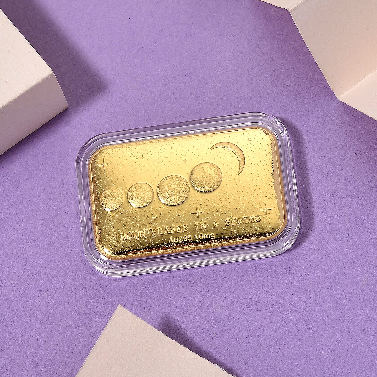 24K Golden Moon Phases, A Symbol of Life&rsquo;s Journey Embossed Sheet 10mg image number 1