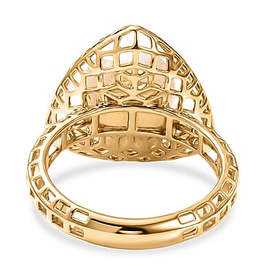 D'Joy Passport to Turkey Freshwater Pearl Ring in 18K Vermeil Yellow Gold Over Sterling Silver (Size 8.0)