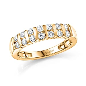 EverTrue Moissanite Band Ring in 18K YG Plated (Size 10.0) 0.50 ctw