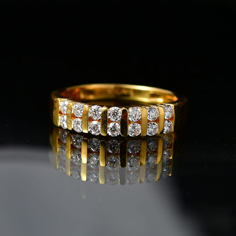 EverTrue Moissanite 0.50 ctw Band Ring in 18K YG Plated (Size 10.0)