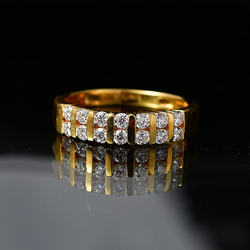 EverTrue Moissanite 0.50 ctw Band Ring in 18K YG Plated (Size 10.0)