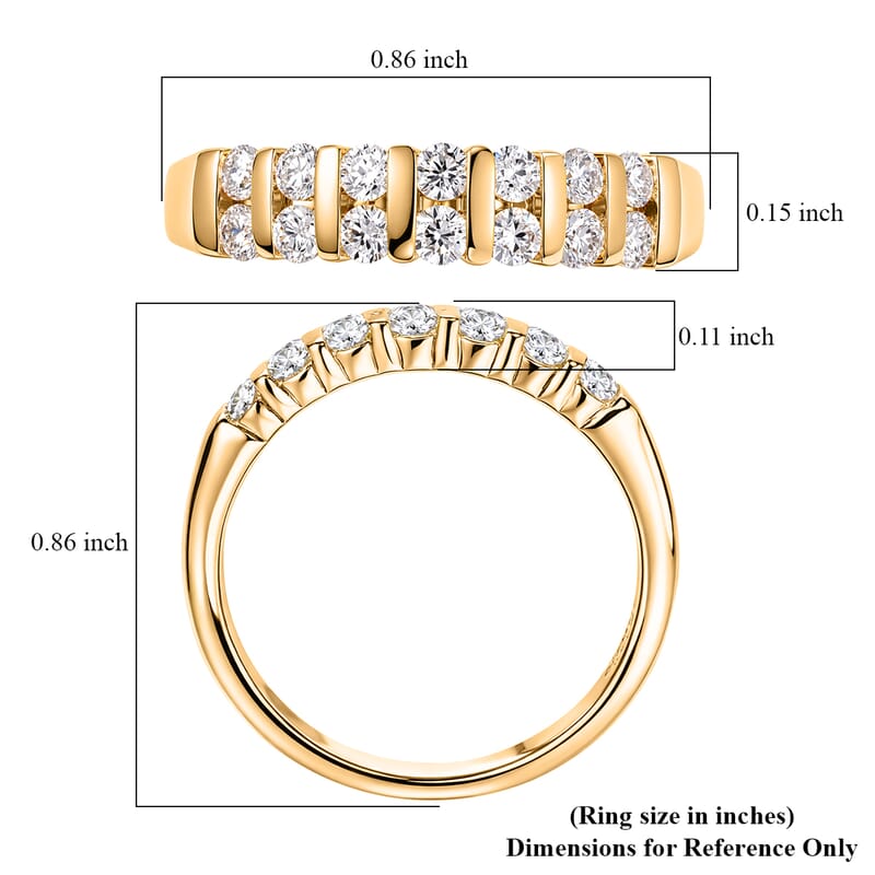EverTrue Moissanite 0.50 ctw Band Ring in 18K YG Plated (Size 10.0)