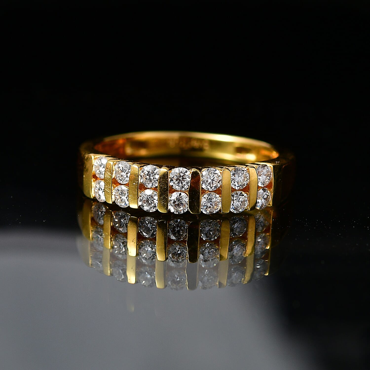 EverTrue Moissanite 0.50 ctw Band Ring in 18K YG Plated (Size 5.0)