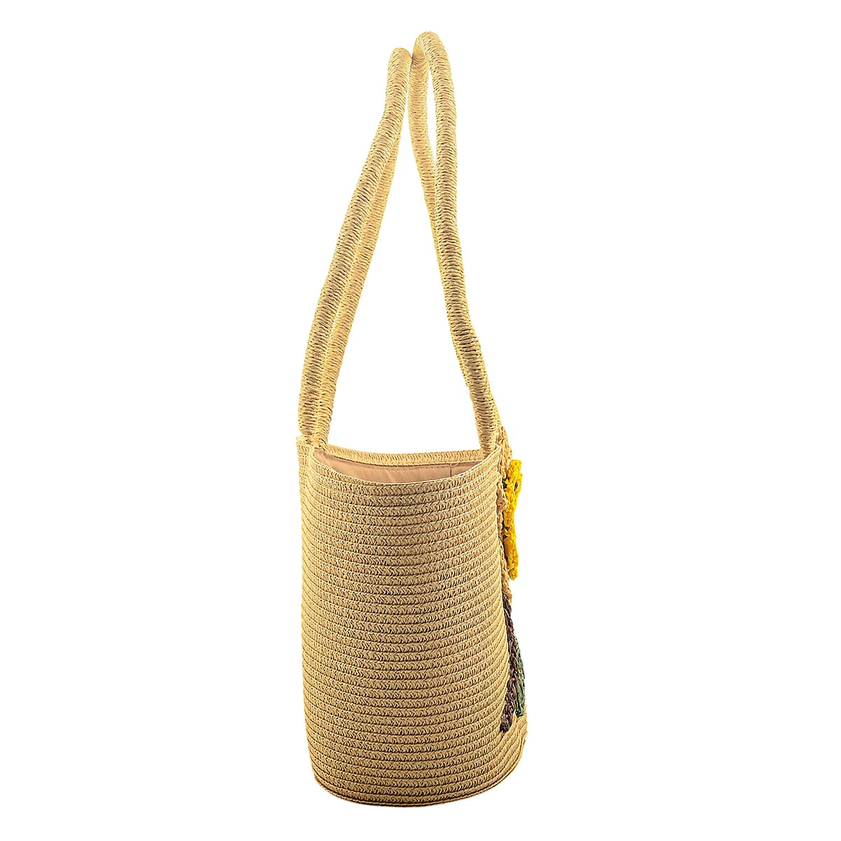 Passage Tan Paper Straw Flower Tote Bag image number 1