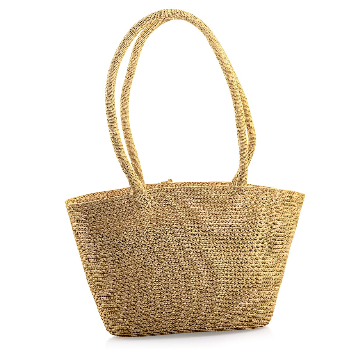 Passage Tan Paper Straw Flower Tote Bag image number 2