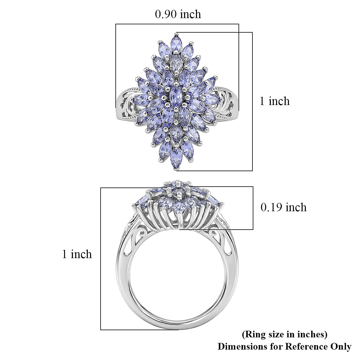 EverTrue Tanzanite Ring in Platinum Bond (Size 10.0) 2.75 ctw image number 5
