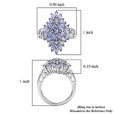 EverTrue Tanzanite 2.75 ctw Ring in Platinum Bond (Size 5.0)
