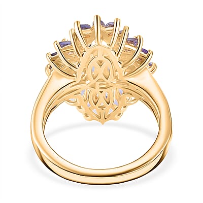 EverTrue Tanzanite 2.75 ctw Cluster Ring in 18K YG Plated (Size 10.0)