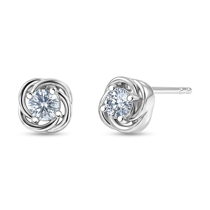 D'Joy Moissanite 0.50 ctw Earrings in Platinum Over Sterling Silver