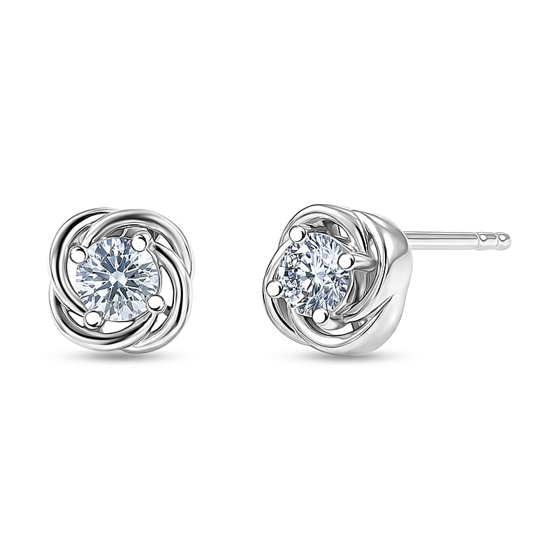 D'Joy Moissanite 0.50 ctw Earrings in Platinum Over Sterling Silver
