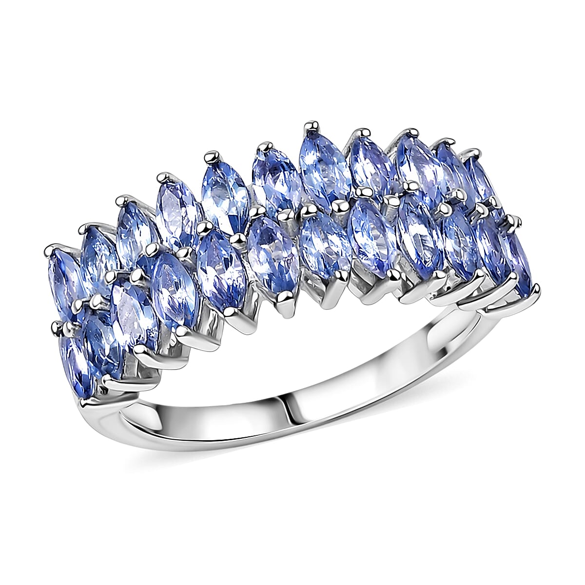 EverTrue Tanzanite 1.70 ctw Band Ring in Platinum Bond (Size 6.0)