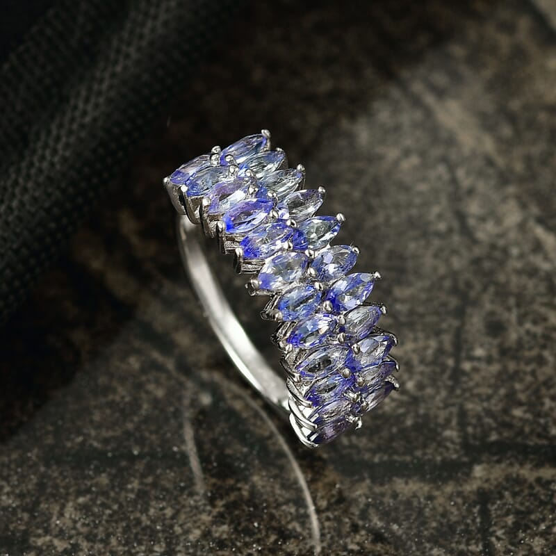 EverTrue Tanzanite 1.70 ctw Band Ring in Platinum Bond (Size 6.0)