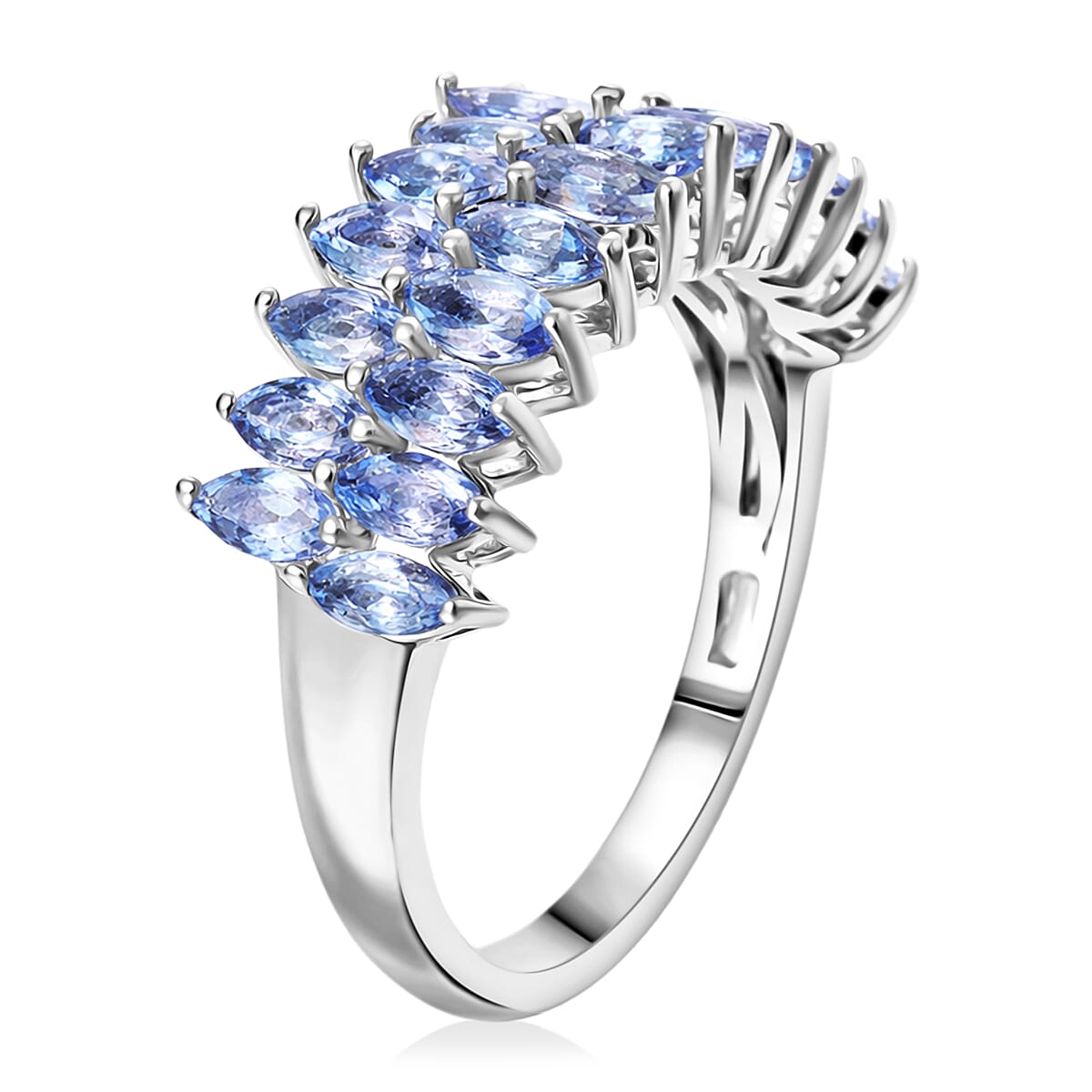 EverTrue Tanzanite Band Ring in Platinum Bond image number 3