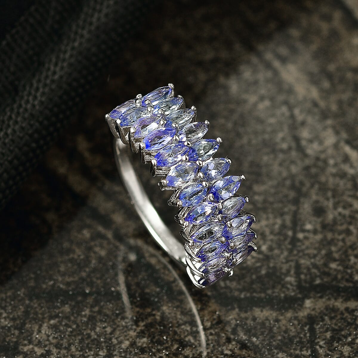 EverTrue Tanzanite 1.70 ctw Band Ring in Platinum Bond (Size 9.0) image number 1