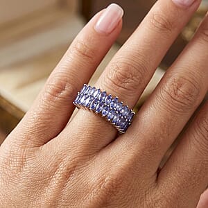 EverTrue Tanzanite Band Ring in Platinum Bond