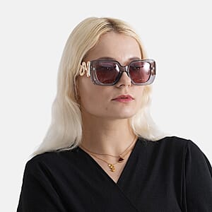Grey UV400 Gold Snake Temples Design Sunglasses
