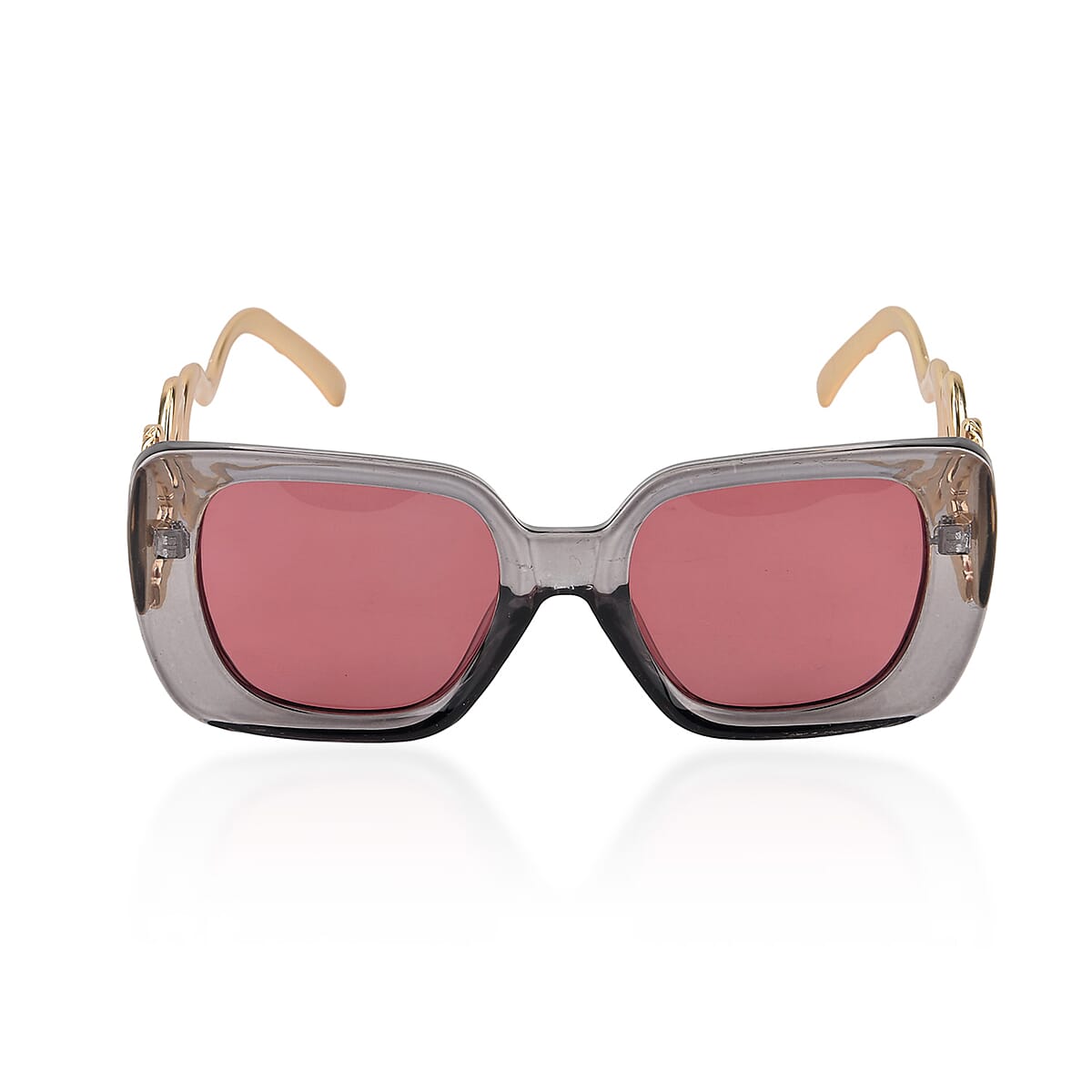 Grey UV400 Gold Snake Temples Design Sunglasses image number 4
