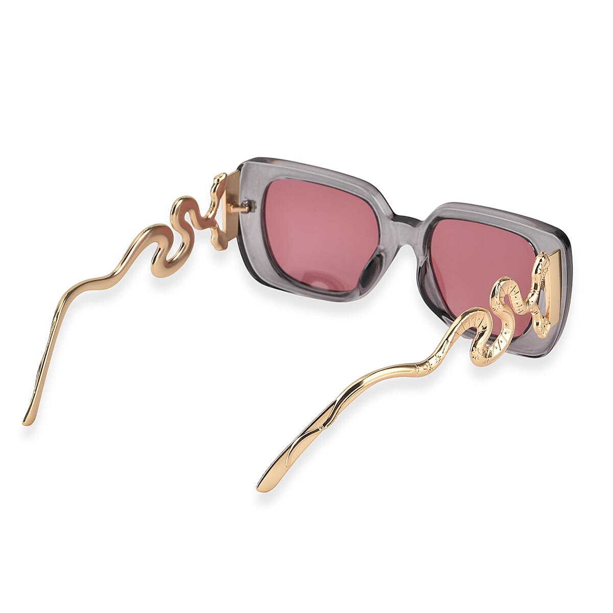 Grey UV400 Gold Snake Temples Design Sunglasses image number 5